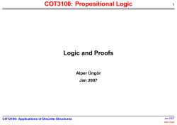 COT3100: Propositional Logic