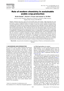 Role of modern chemistry in sustainable arable crop protection