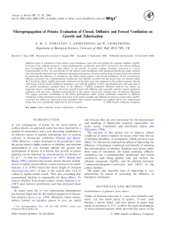 Micropropagation of Potato: Evaluation of Closed, Diffusive and