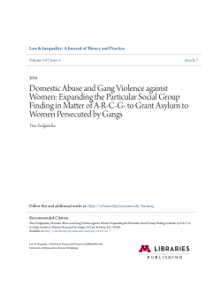 Domestic Abuse and Gang Violence against Women: Expanding the