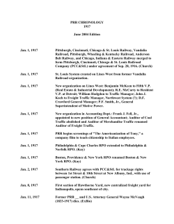 PRR CHRONOLOGY 1917 June 2004 Edition Jan. 1, 1917
