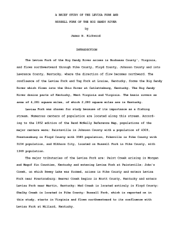 A BRIEF STUDY OF THE LEVISA FORK AND RUSSELL FORK OF
