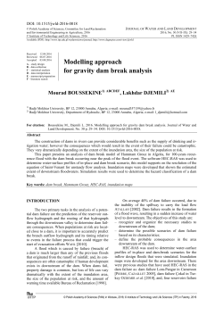 Modelling approach for gravity dam break analysis