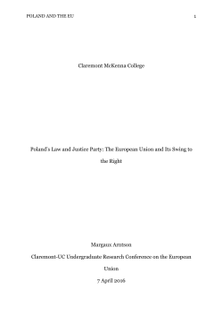 Claremont McKenna College Poland`s Law and Justice Party: The