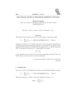 #A23 INTEGERS 12 (2012) THE GOOGOL