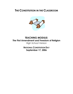 Full Establishment Clause Lesson Plan - High School