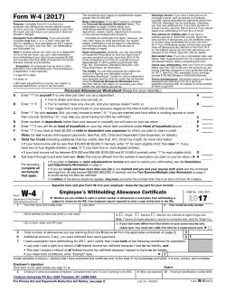 2017 Form W-4 - Clarkson University