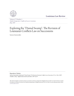 Exploring the "Dismal Swamp": The Revision of Louisiana`s Conflicts