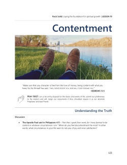 Contentment - The Church at South Mountain