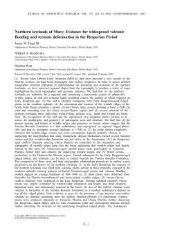 Northern lowlands of Mars: Evidence for widespread volcanic
