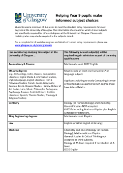 Helping Year 9 pupils make informed subject choices