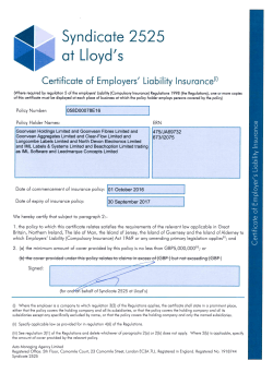 Syndica+e 2525 at Lloyd`s - Clear-flow