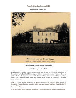 Notes for Cornelius Townsend [128] Betsborough or Fern Hill