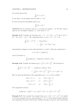 CHAPTER 2. DIFFERENTIATION 32 So we have proven that d dx