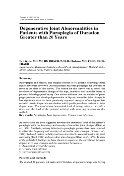 Degenerative joint abnormalities in patients with paraplegia