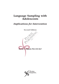 Language Sampling with Adolescents