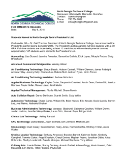 Students Named to North Georgia Tech`s President`s List