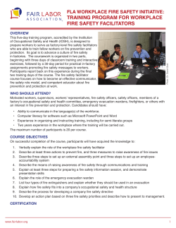 training program for workplace fire safety facilitators