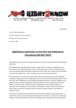 R2K`s submission on the Bill.