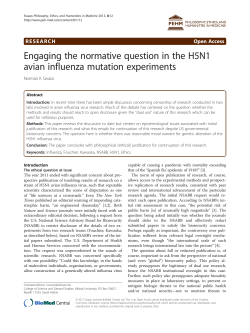 Engaging the normative question in the H5N1 avian influenza