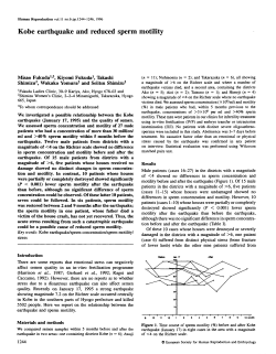 Kobe earthquake and reduced sperm motility