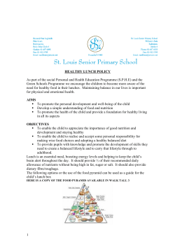 HEALTHY LUNCH POLICY-1 - St. Louis Senior Primary School