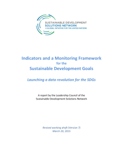 Indicators and a - Sustainable Development Solutions Network