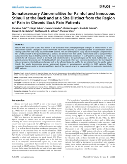 Somatosensory Abnormalities for Painful and Innocuous Stimuli at