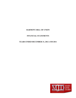 2012 HH Annual Report - Harmony Hill Retreat Center