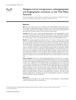 Neogene marine transgressions, palaeogeography