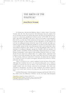 THE BIRTH OF THE POLITICAL1