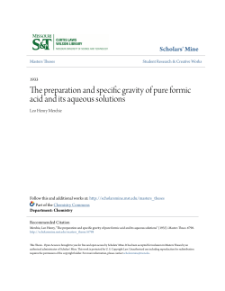 The preparation and specific gravity of pure formic