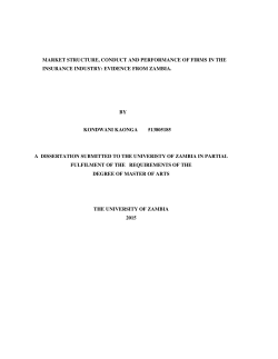 MARKET STRUCTURE, CONDUCT AND PERFORMANCE OF