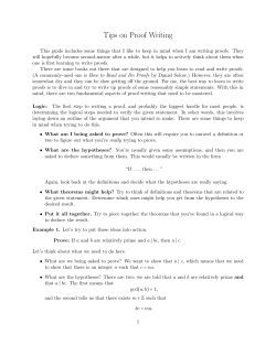 Tips on Proof Writing