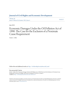 Economic Damages Under the Oil Pollution Act of 1990: The Case