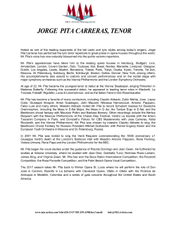 Hailed as one of the leading exponents of the bel canto and lyric