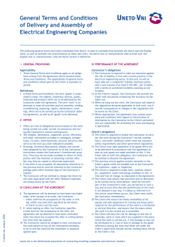 General Terms and Conditions of Delivery and Assembly