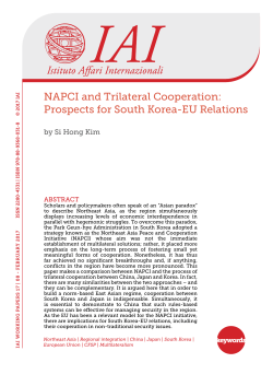 NAPCI and Trilateral Cooperation: Prospects for South Korea