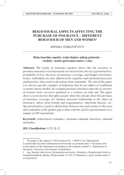 behavioural aspects affecting the purchase of insurance