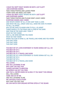 I HEAR YOU WEPT RIGHT WHERE WE BOTH JUST SLEPT AND