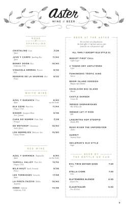 Beverage Menu