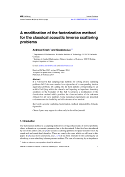 A modification of the factorization method for the classical acoustic