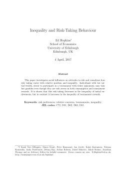 Inequality and Risk-Taking Behaviour