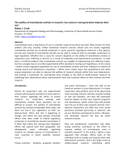 The welfare of invertebrate animals in research