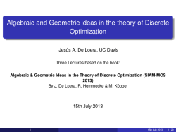 Algebraic and Geometric ideas in the theory of Discrete Optimization