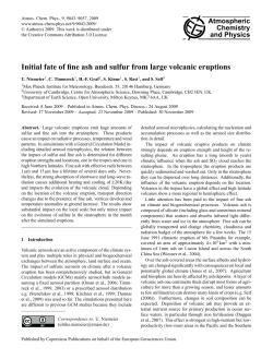 Initial fate of fine ash and sulfur from large volcanic eruptions