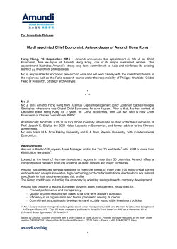 Mo JI appointed Chief Economist, Asia ex
