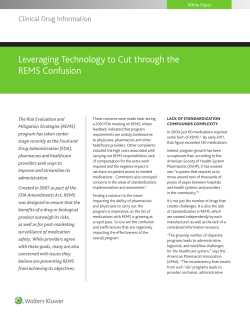 Leveraging Technology to Cut through the REMS Confusion