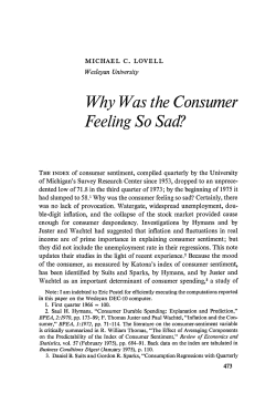 Why was the Consumer Feeling so Sad?