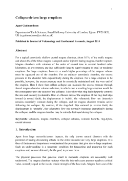 Collapse-driven large eruptions